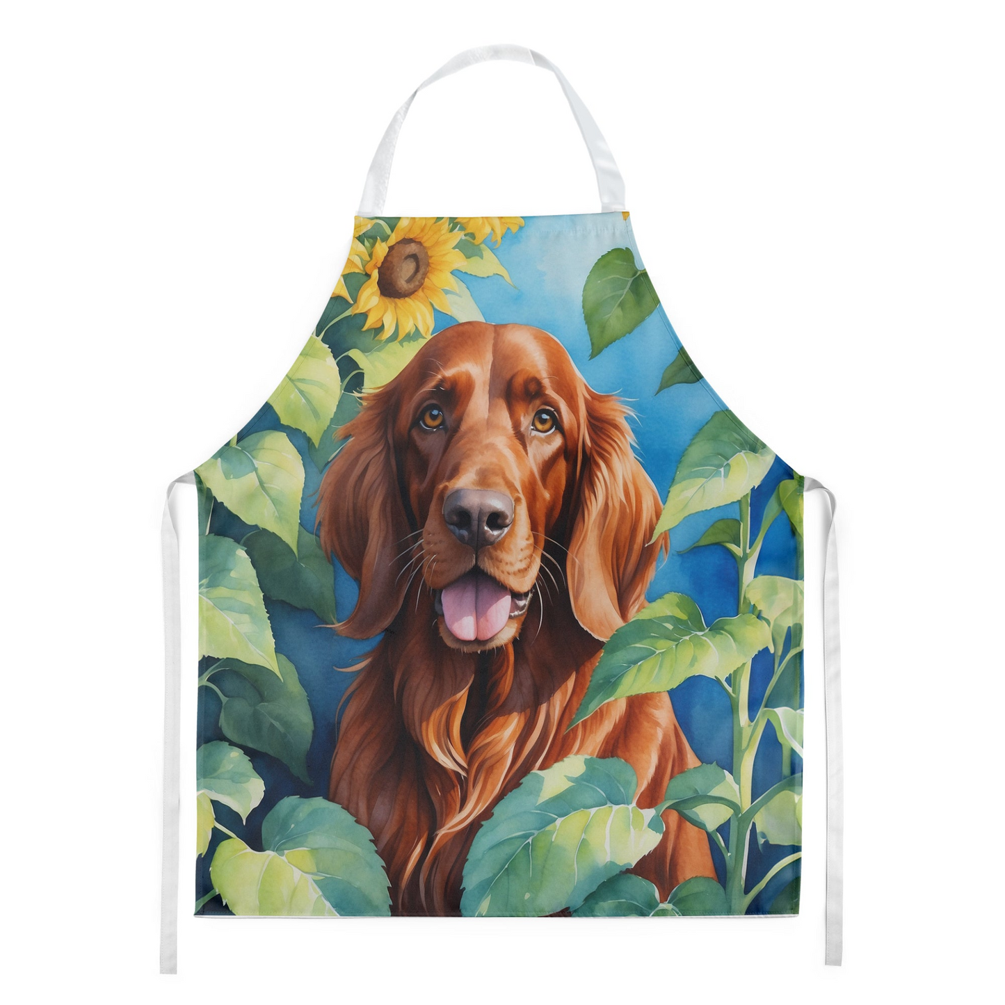 Irish Setter in Sunflowers Apron