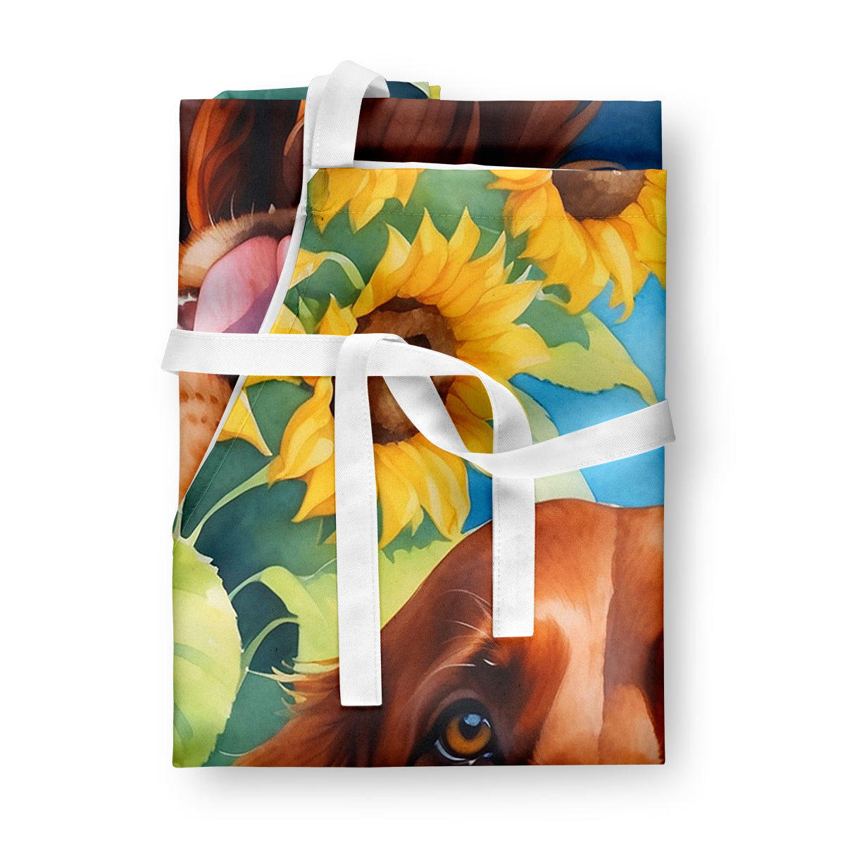 Irish Setter in Sunflowers Apron