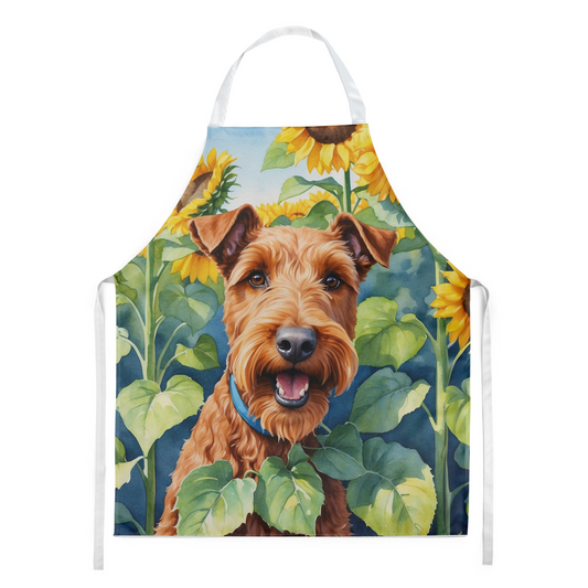 Irish Terrier in Sunflowers Apron