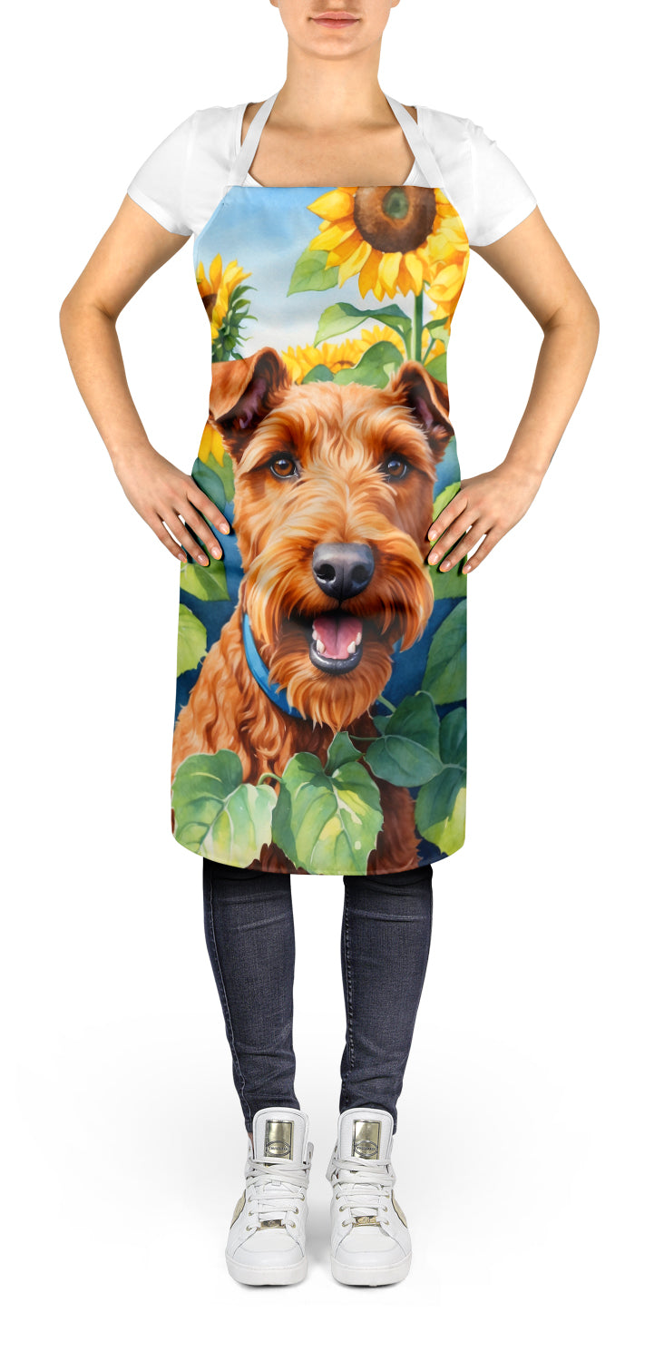 Irish Terrier in Sunflowers Apron