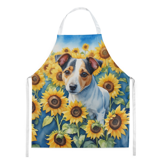 Jack Russell Terrier in Sunflowers Apron