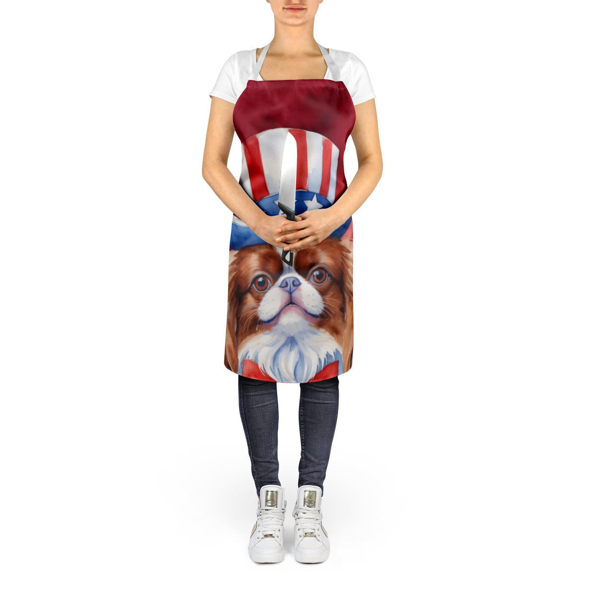 Japanese Chin Patriotic American Apron