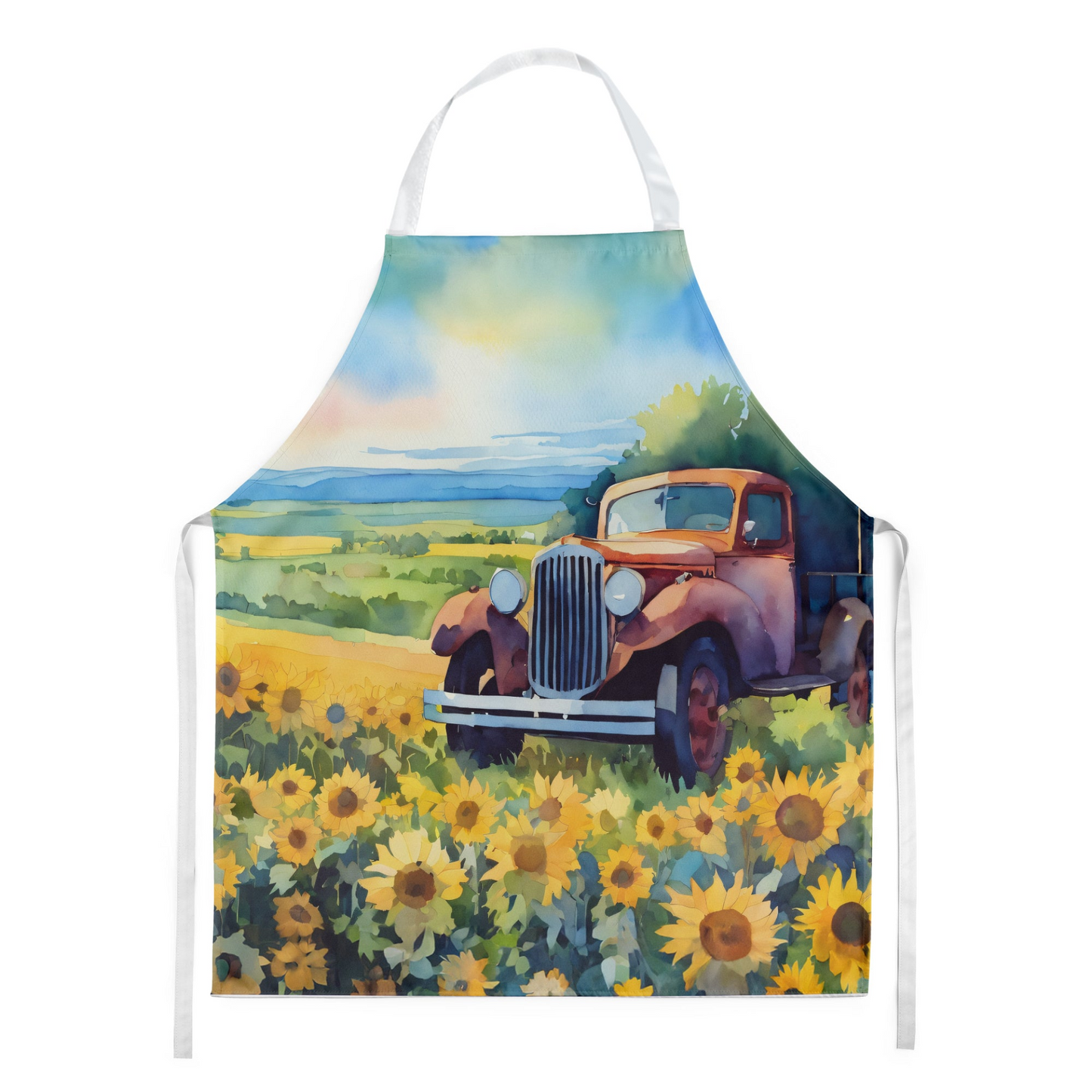 Kansas Sunflowers in Watercolor Apron