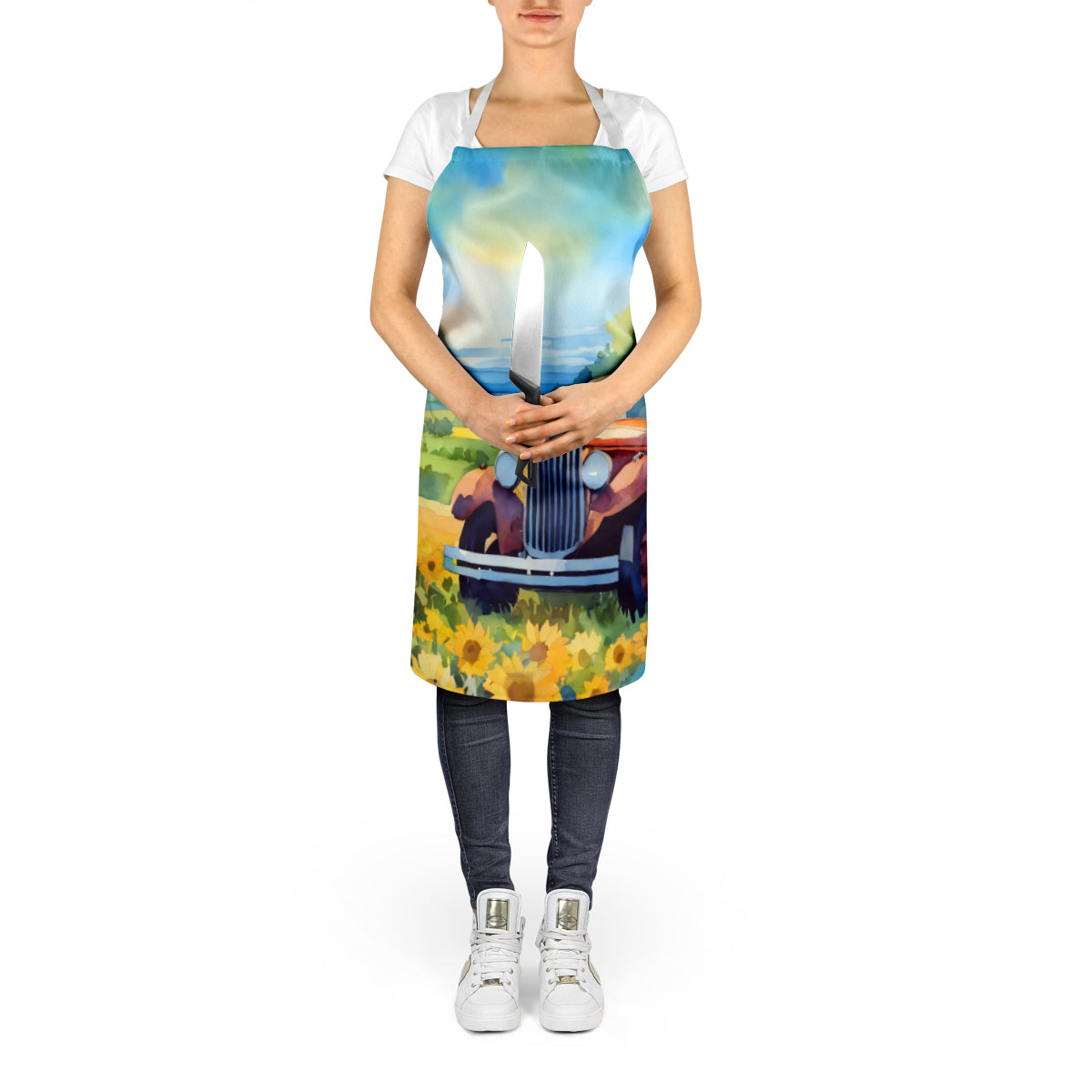 Kansas Sunflowers in Watercolor Apron