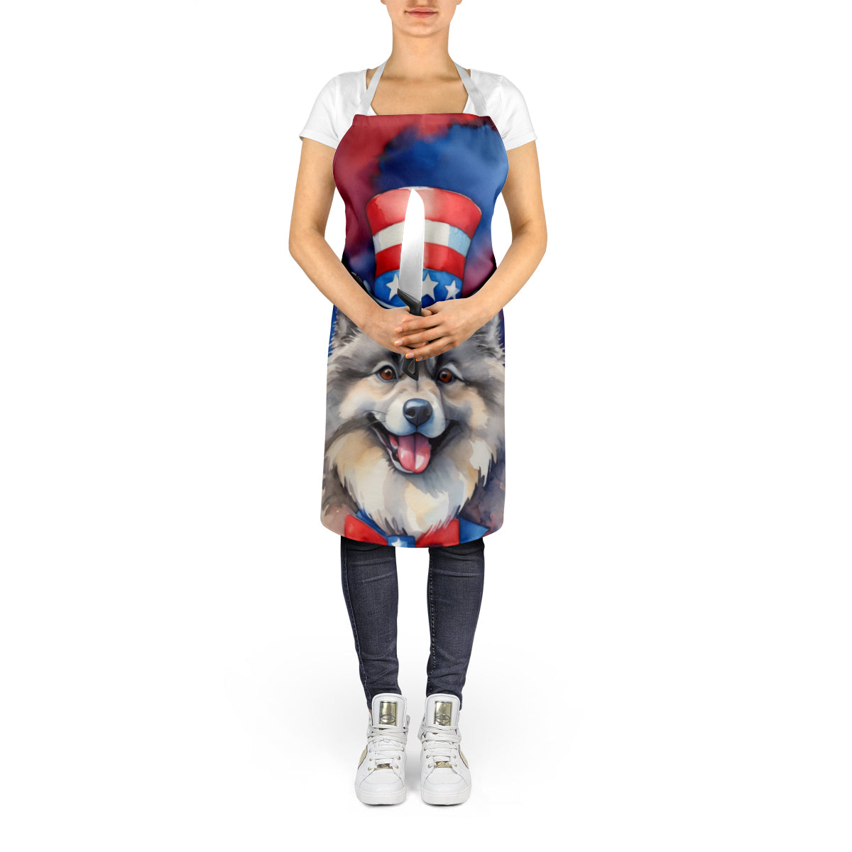 Keeshond Patriotic American Apron