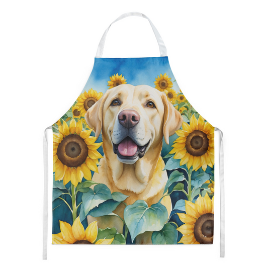 Labrador Retriever in Sunflowers Apron