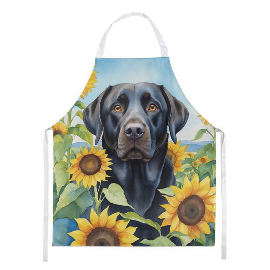 Labrador Retriever in Sunflowers Apron