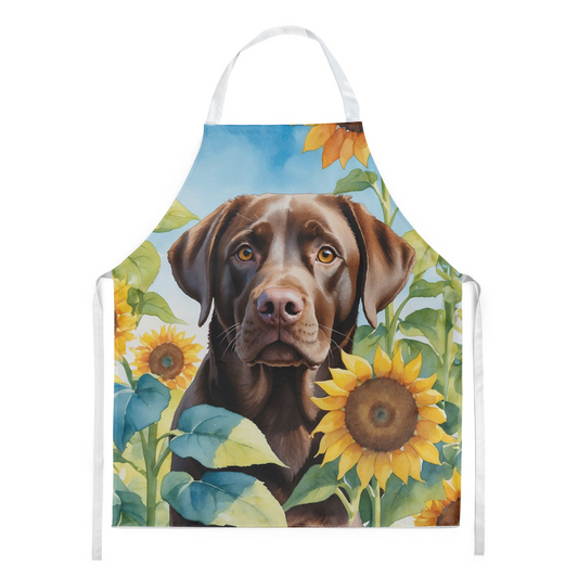 Labrador Retriever in Sunflowers Apron