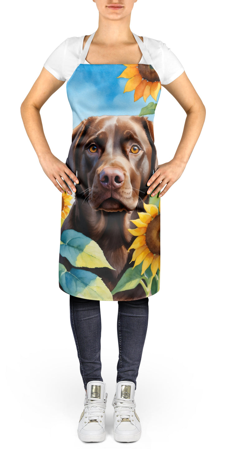 Labrador Retriever in Sunflowers Apron