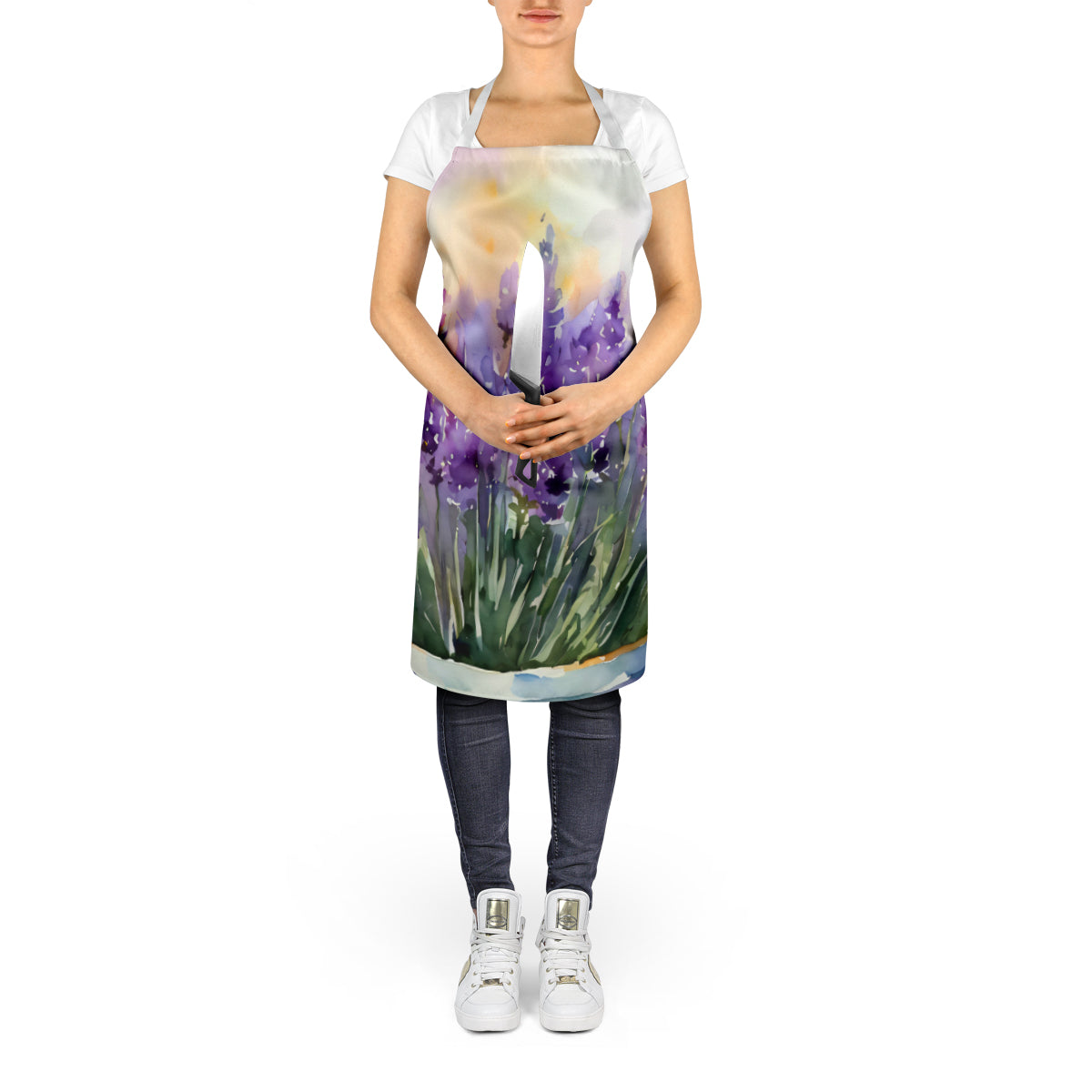 Lavender in Watercolor Apron