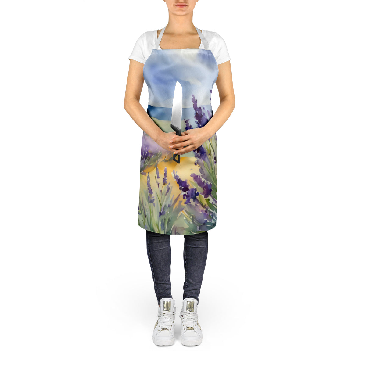 Lavender in Watercolor Apron