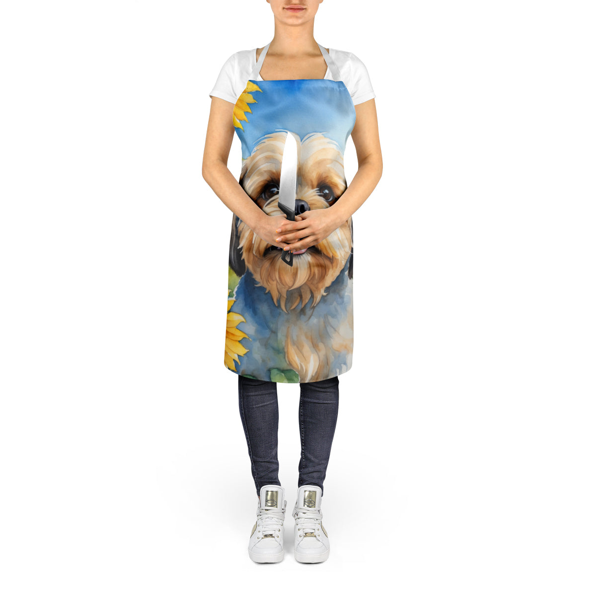 Lhasa Apso in Sunflowers Apron