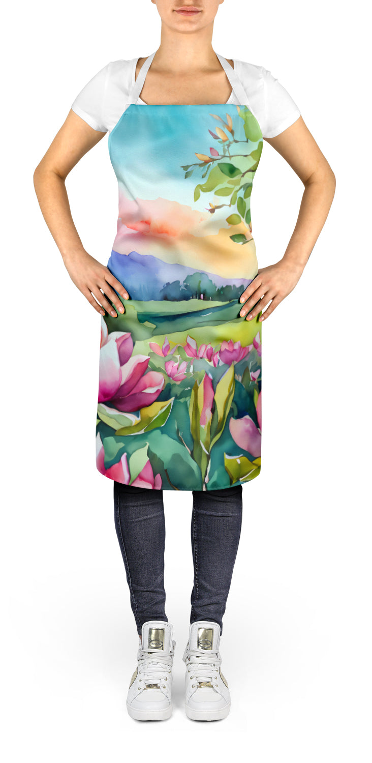 Louisiana Magnolias in Watercolor Apron