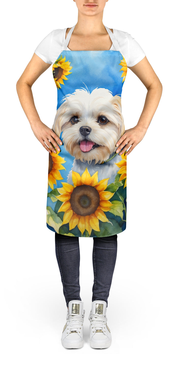 Maltese in Sunflowers Apron