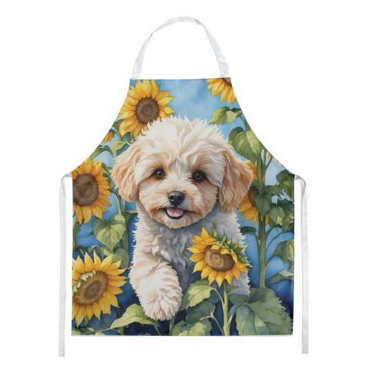 Maltipoo in Sunflowers Apron