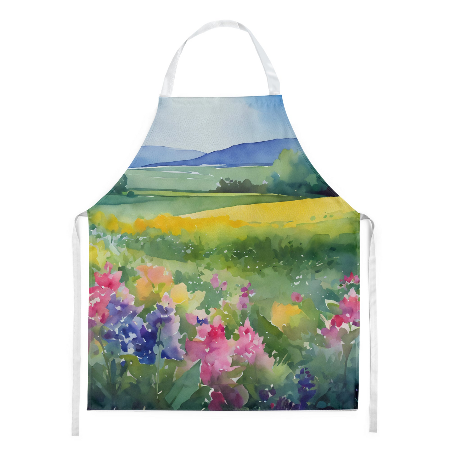 Massachusetts Mayflowers in Watercolor Apron