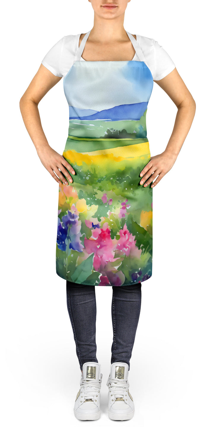 Massachusetts Mayflowers in Watercolor Apron