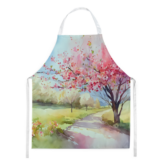 Michigan Apple Blossoms in Watercolor Apron