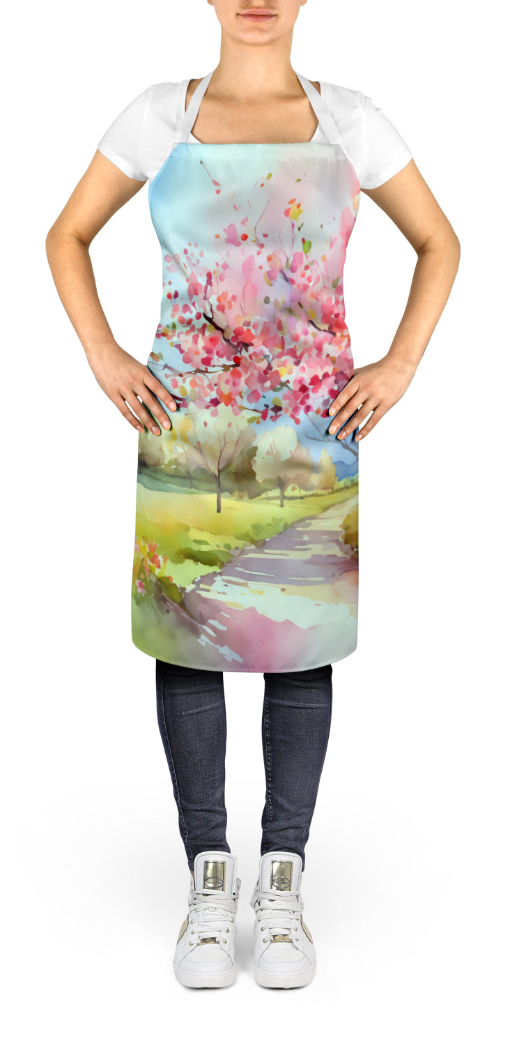 Michigan Apple Blossoms in Watercolor Apron