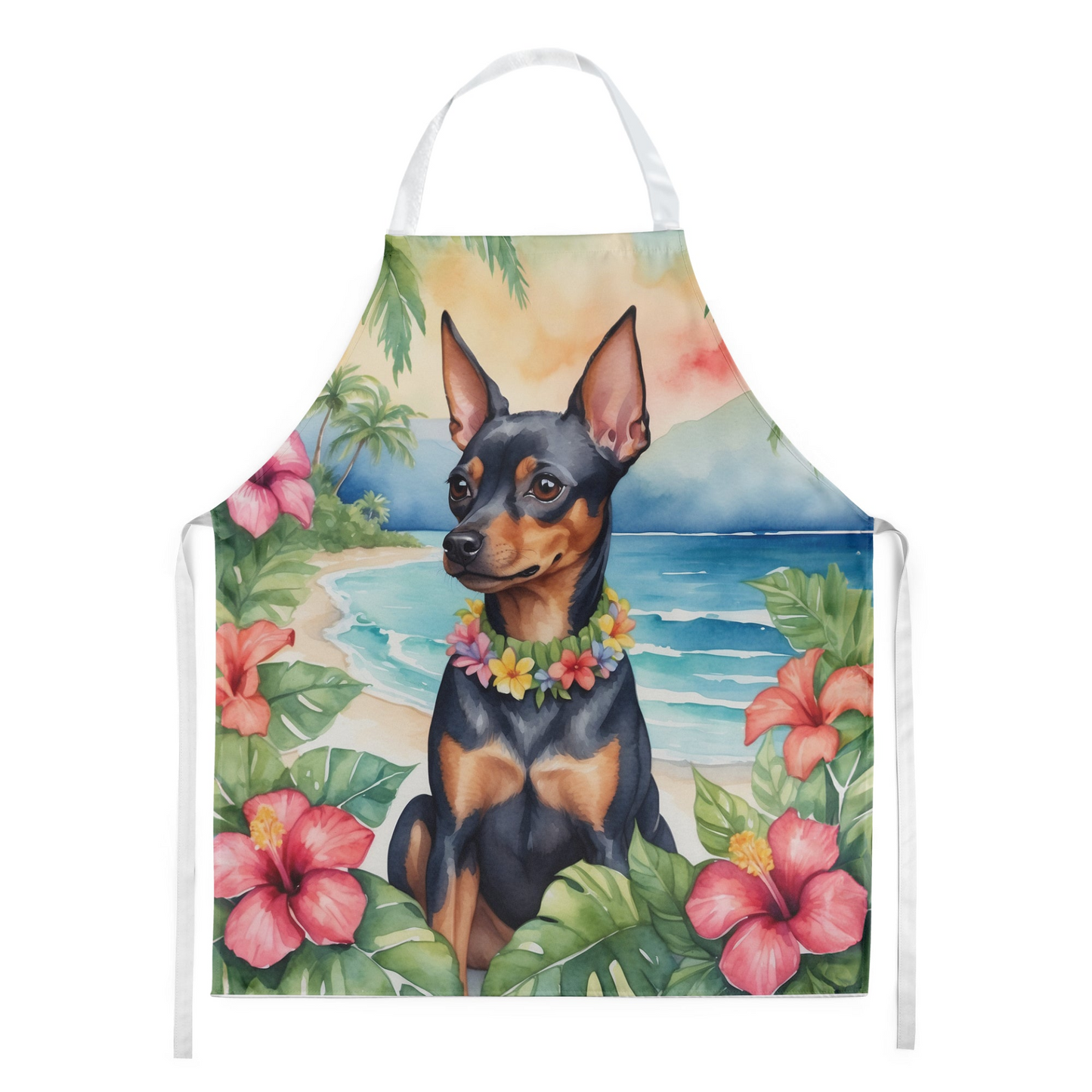 Miniature Pinscher Luau Apron