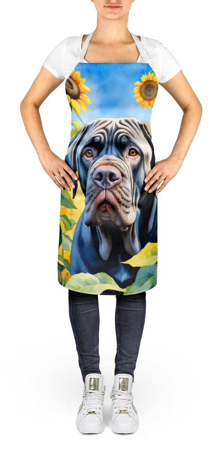 Neapolitan Mastiff in Sunflowers Apron