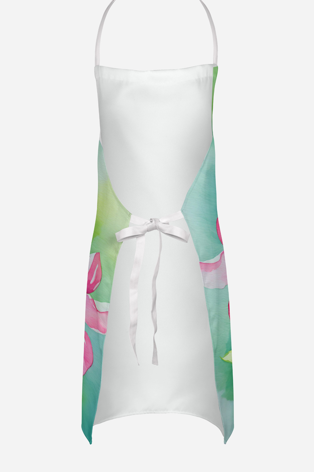 Minnesota Pink and White Lady s Slippers in Watercolor Apron