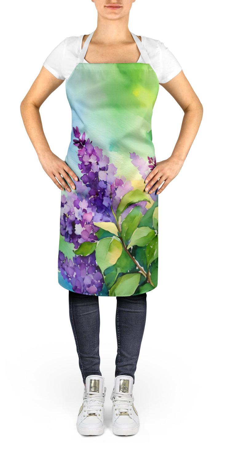 New Hampshire Purple Lilac in Watercolor Apron