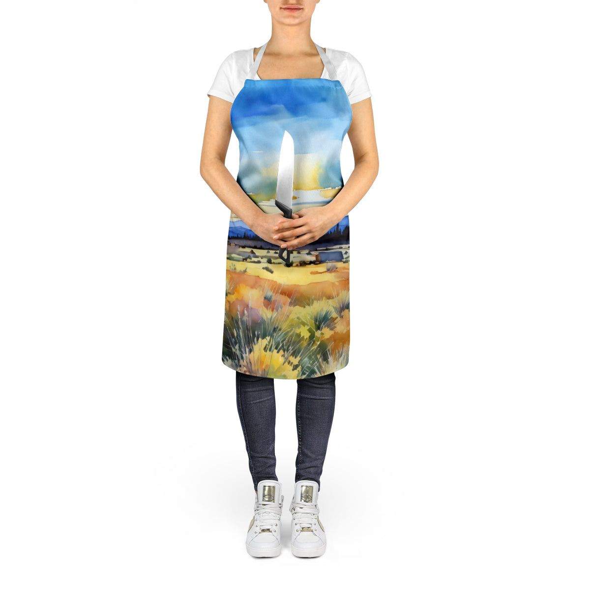 Nevada Sagebrush in Watercolor Apron