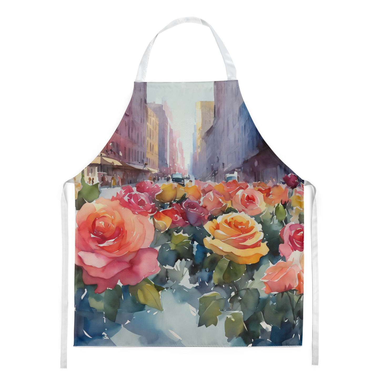 New York Roses in Watercolor Apron