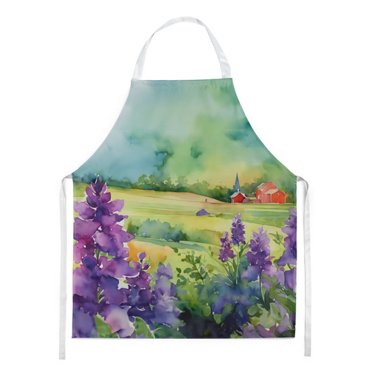 New Jersey Violet in Watercolor Apron