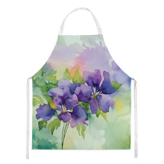 New Jersey Violet in Watercolor Apron