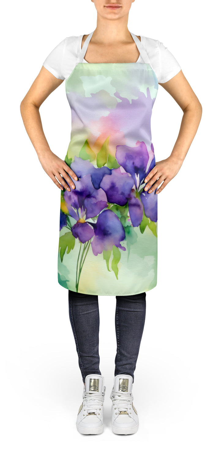 New Jersey Violet in Watercolor Apron