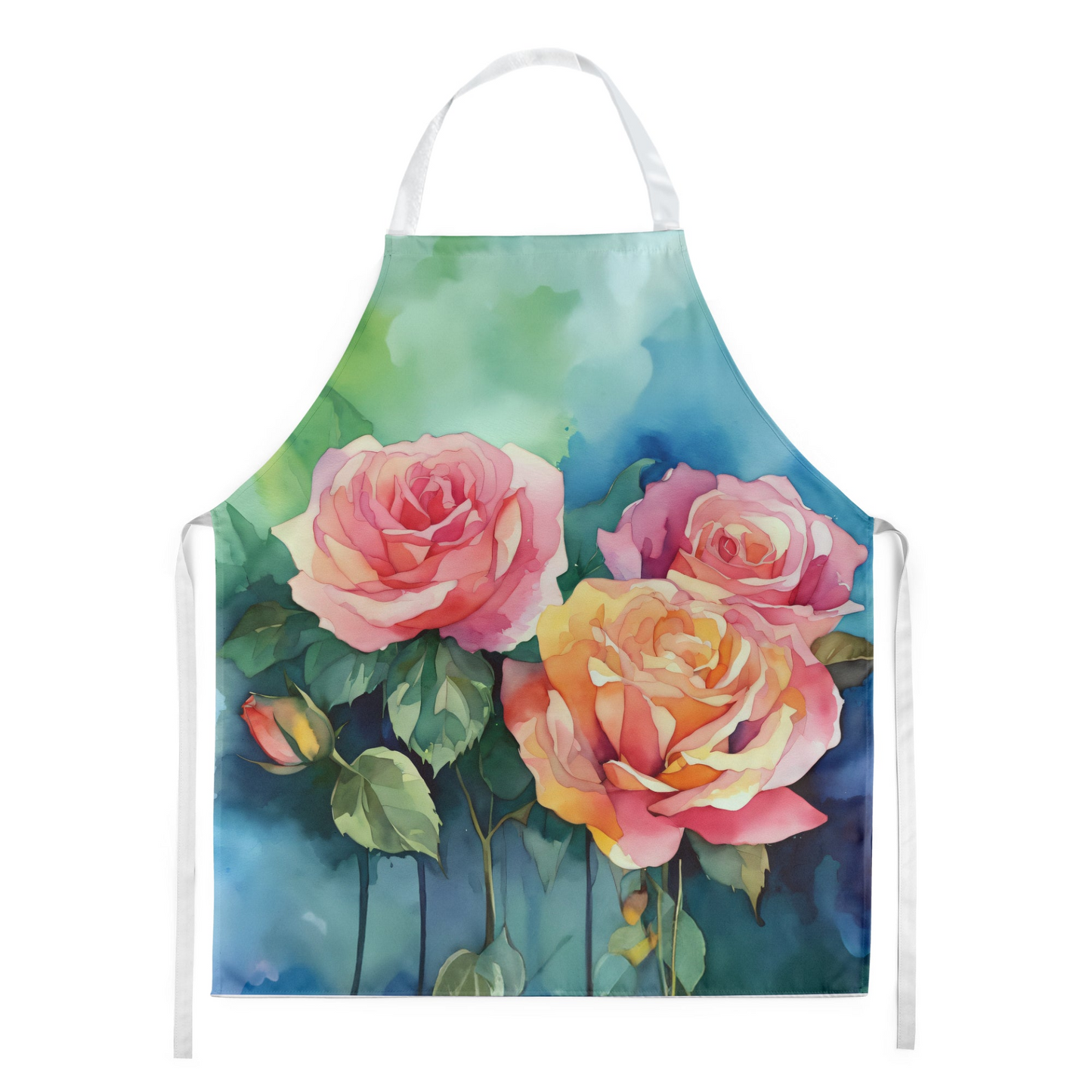 New York Roses in Watercolor Apron