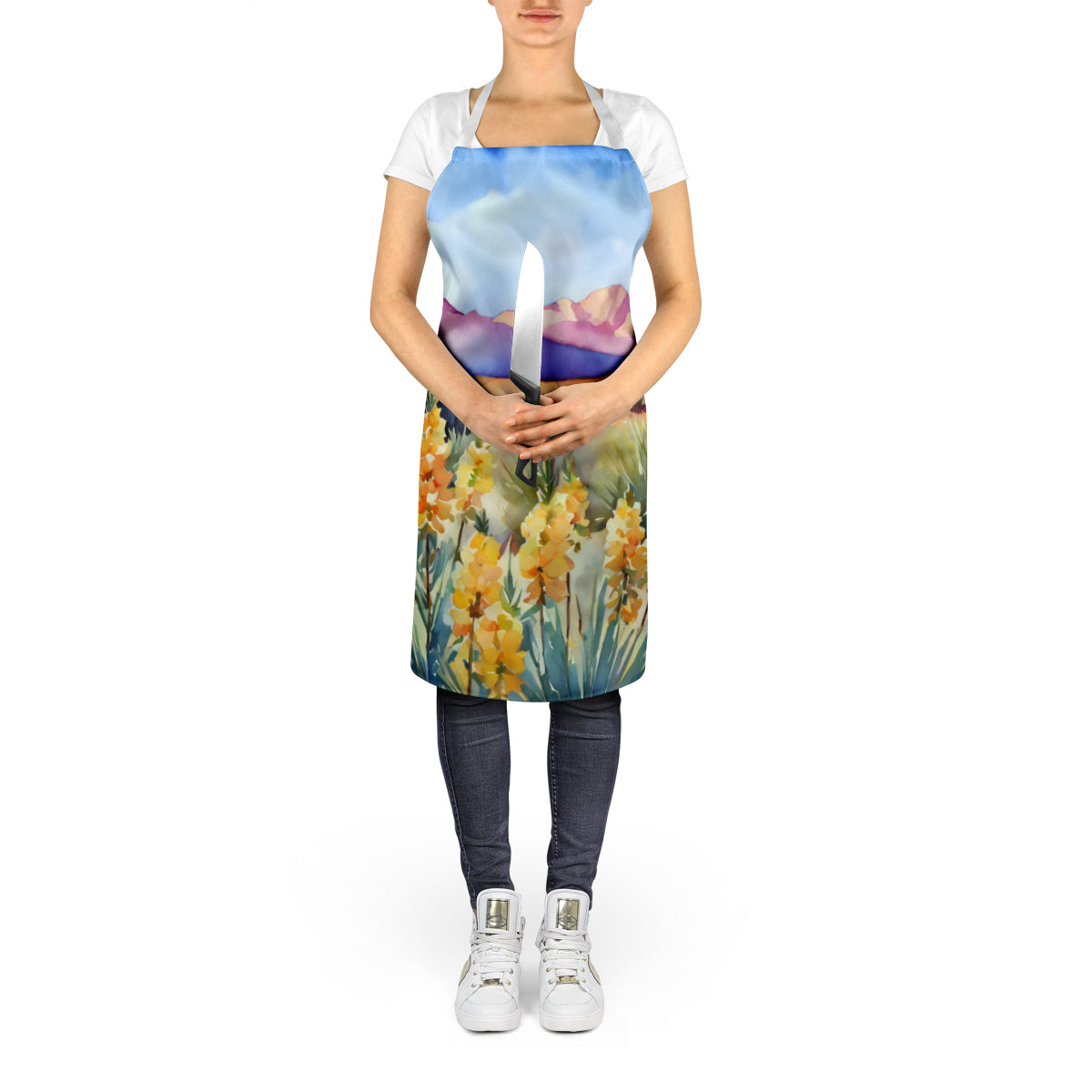 New Mexico Yucca Flower in Watercolor Apron