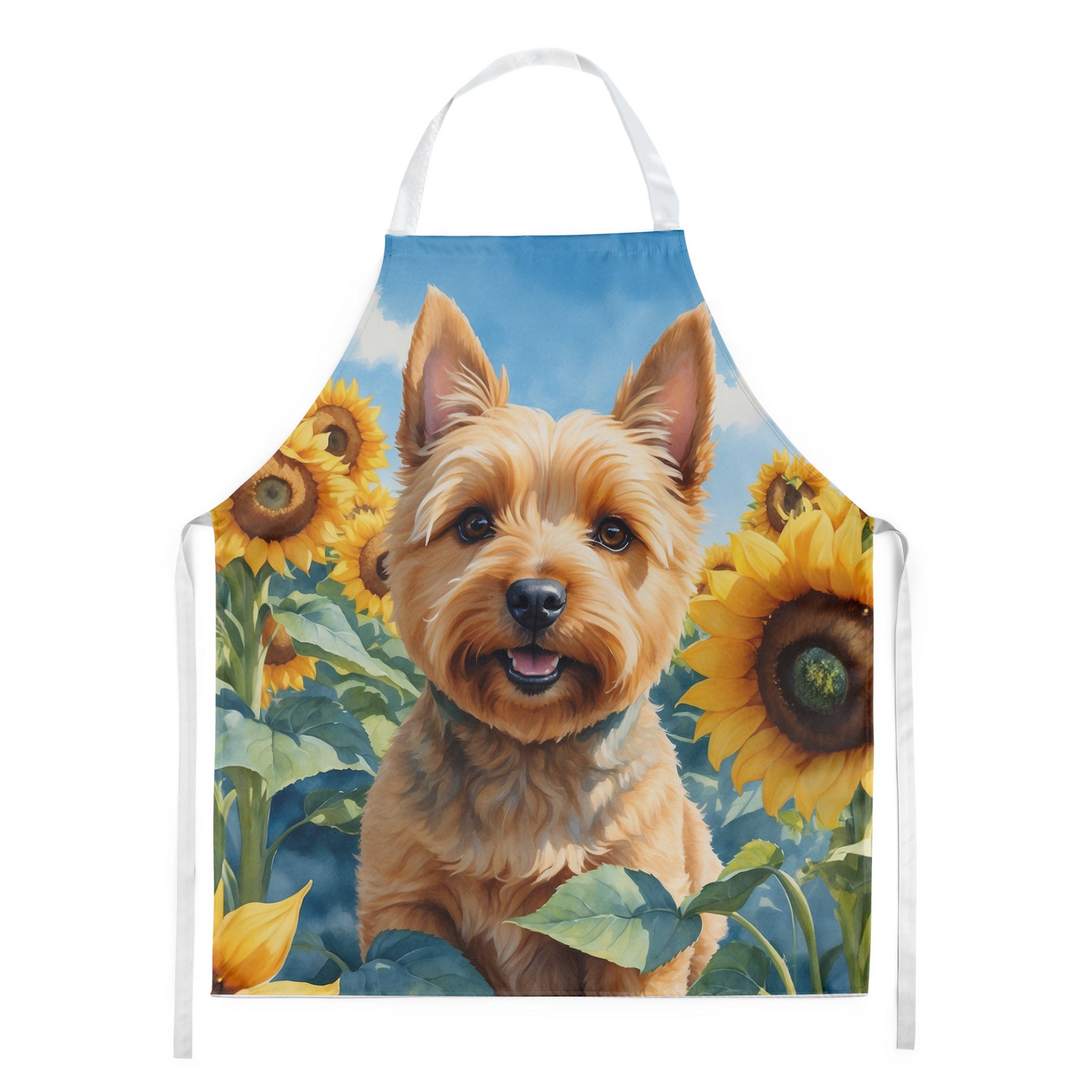 Norwich Terrier in Sunflowers Apron