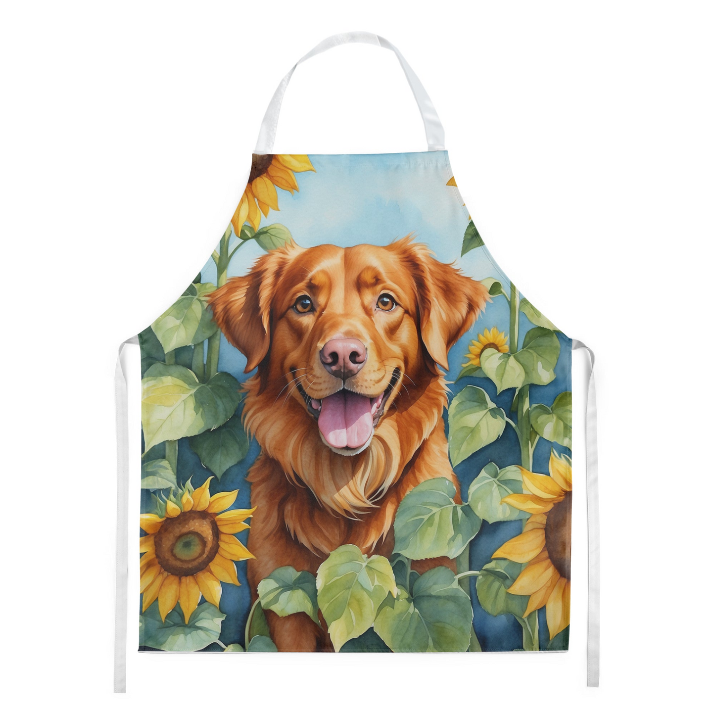 Nova Scotia Duck Toller in Sunflowers Apron