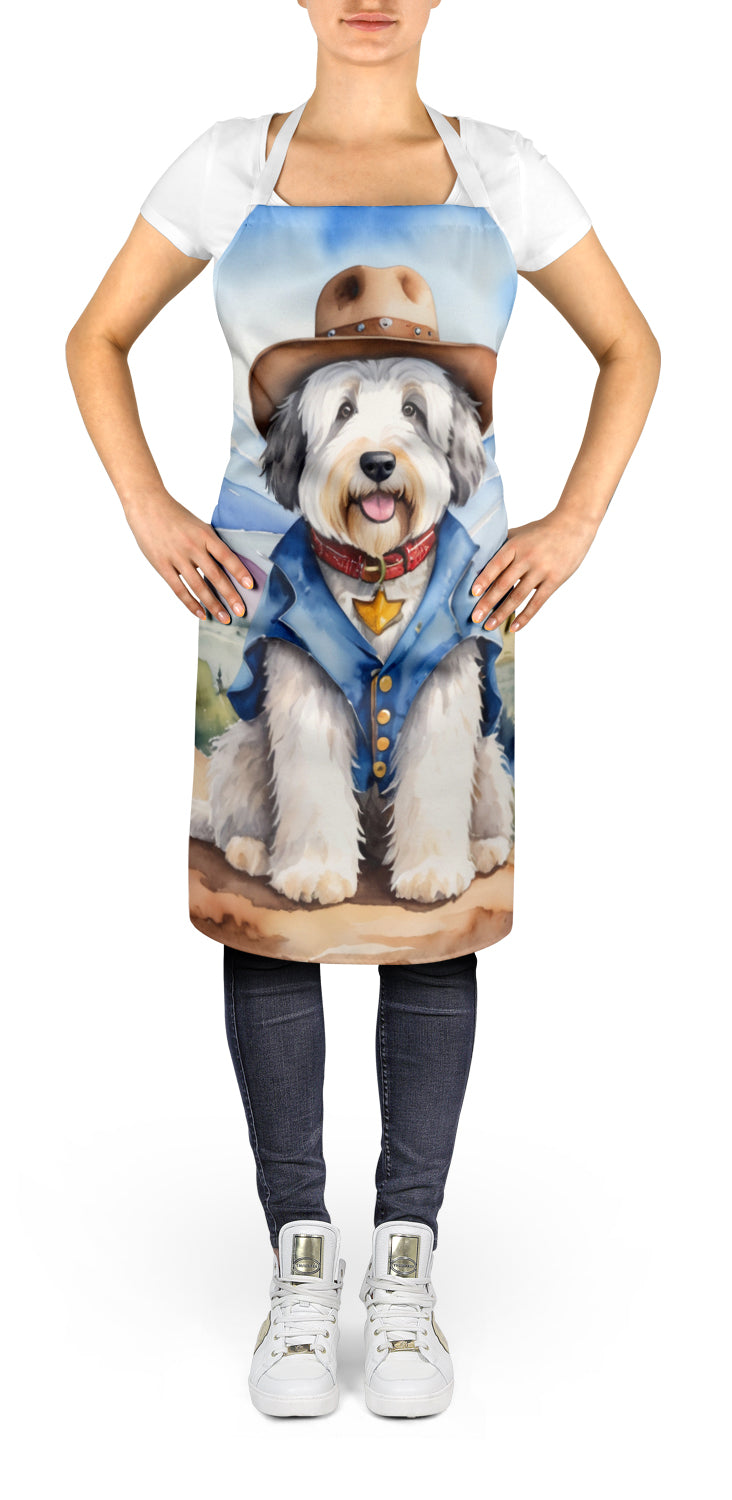 Old English Sheepdog Cowboy Welcome Apron