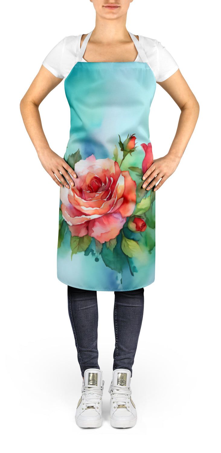 Oklahoma Roses in Watercolor Apron