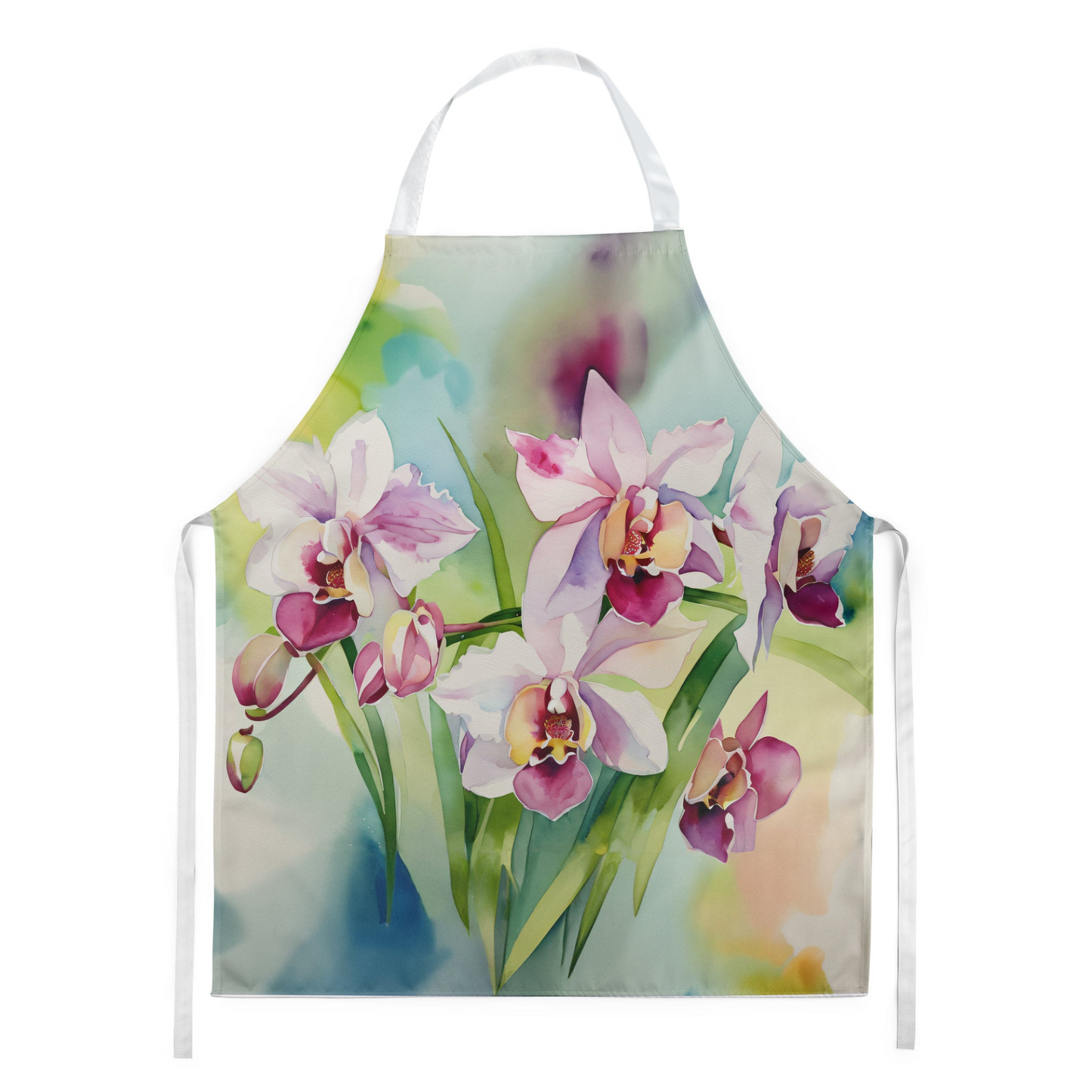 Orchids in Watercolor Apron