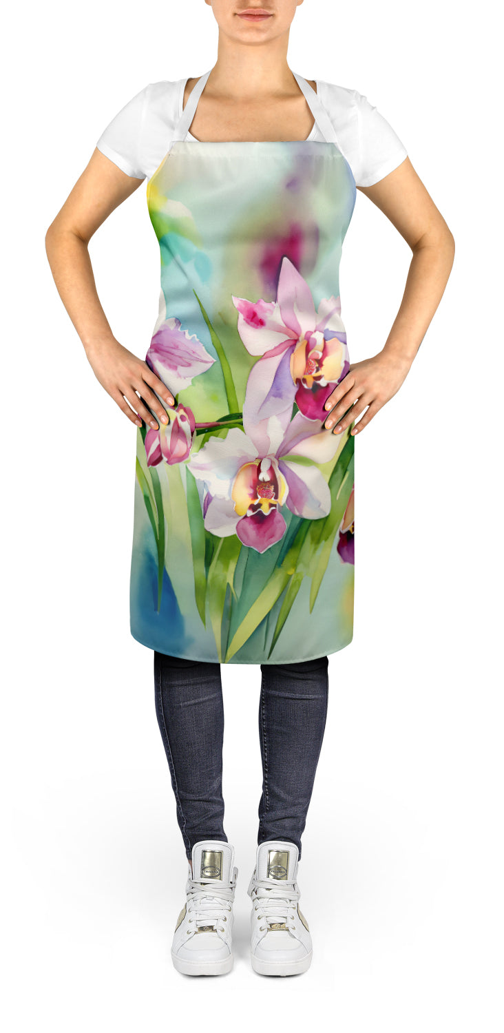 Orchids in Watercolor Apron