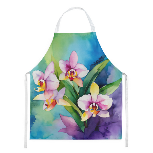 Orchids in Watercolor Apron