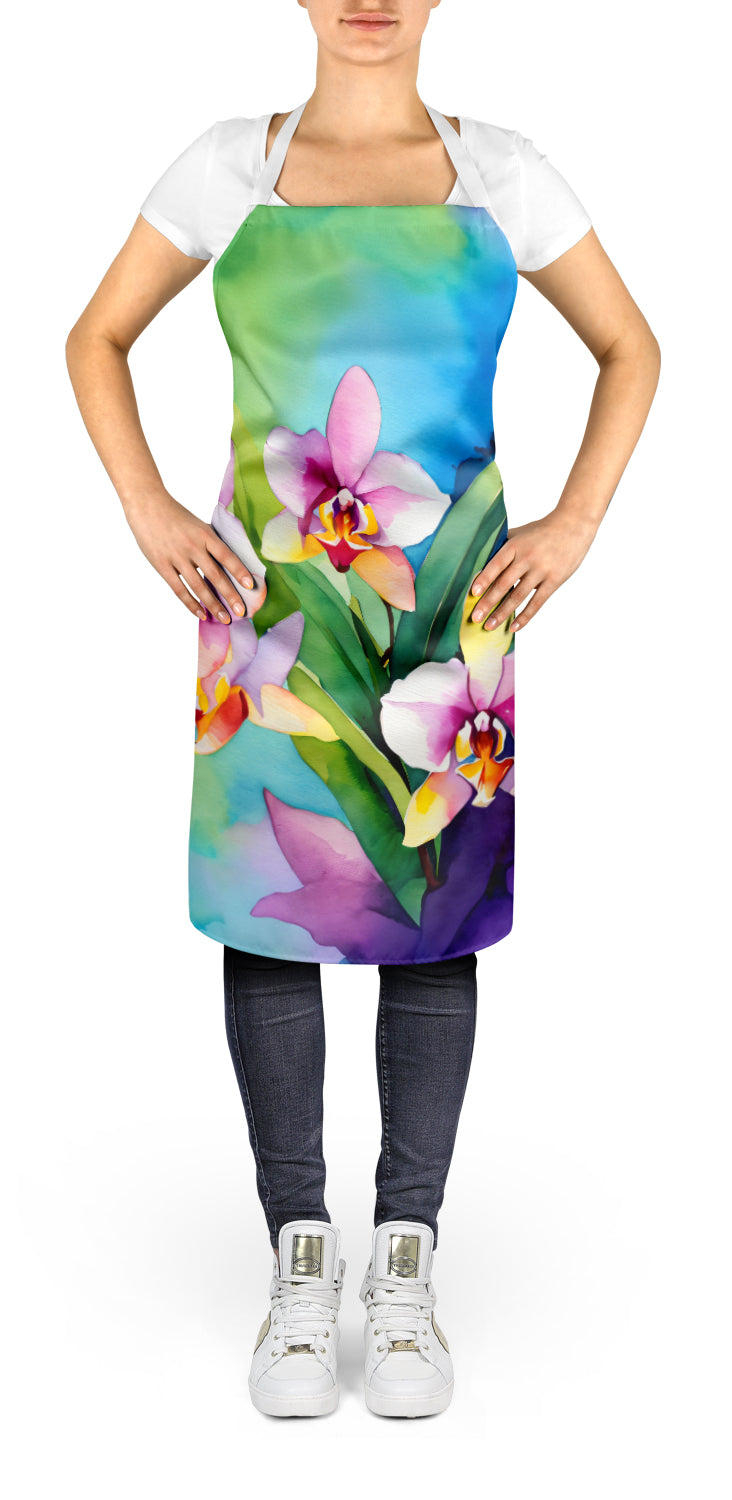 Orchids in Watercolor Apron