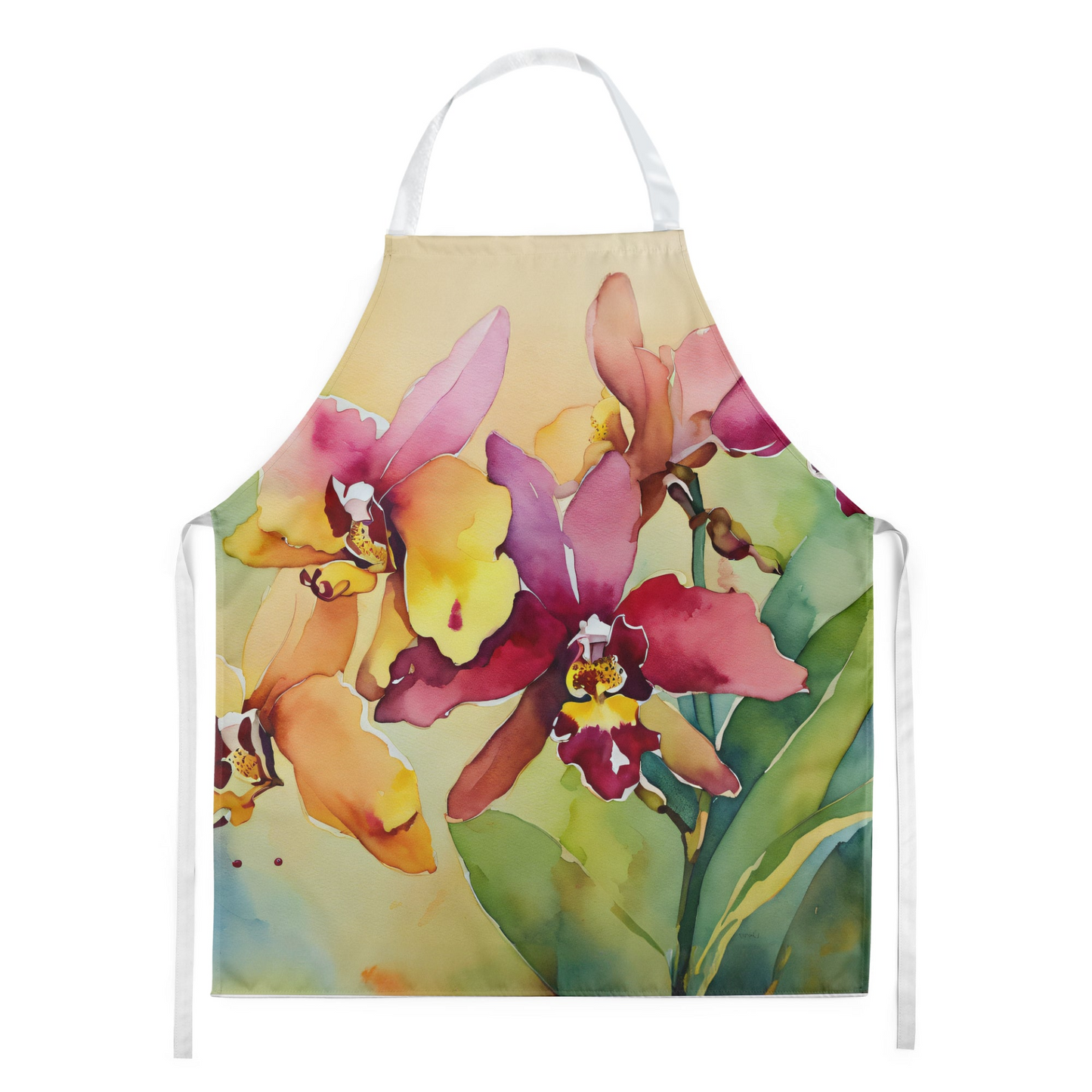 Orchids in Watercolor Apron