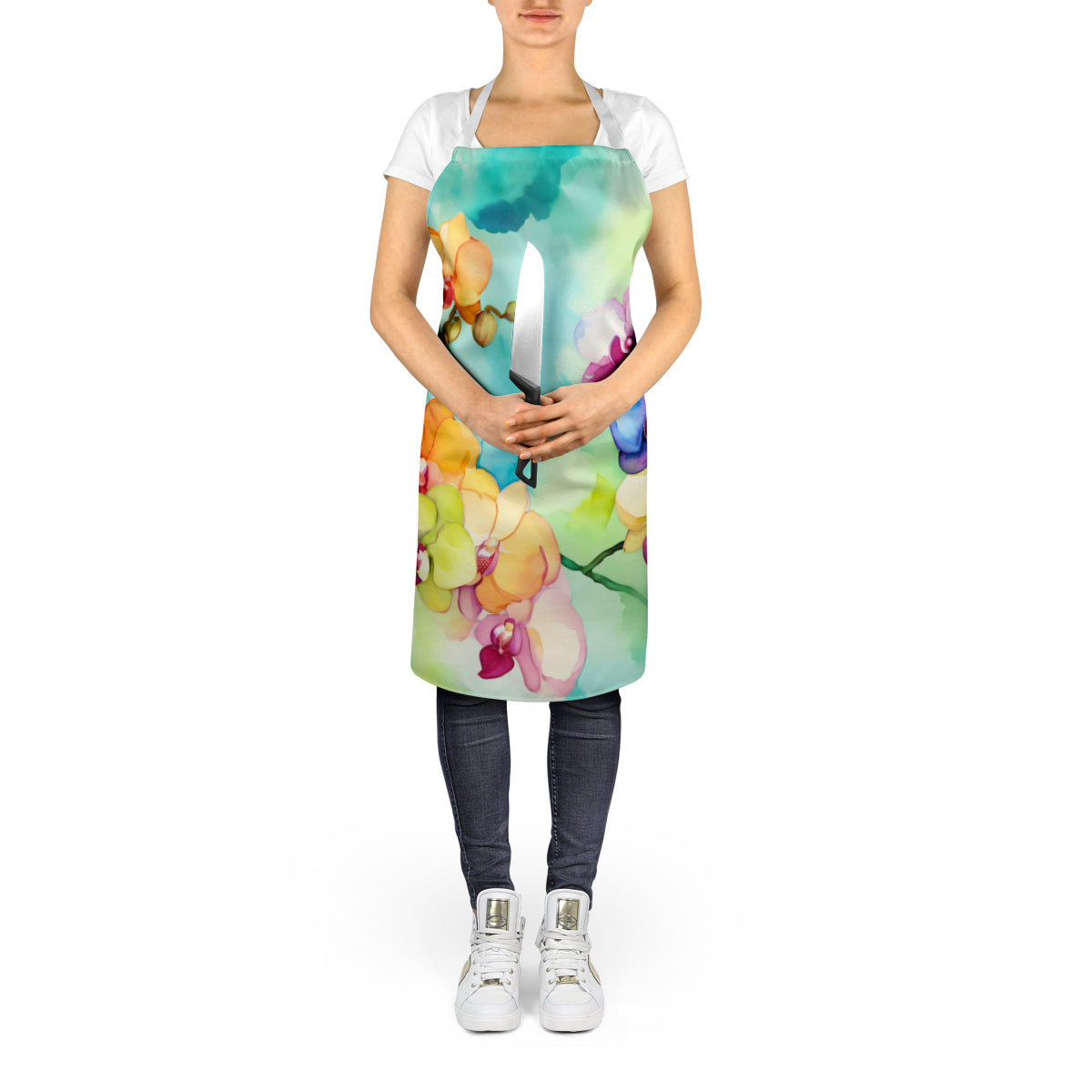 Orchids in Watercolor Apron