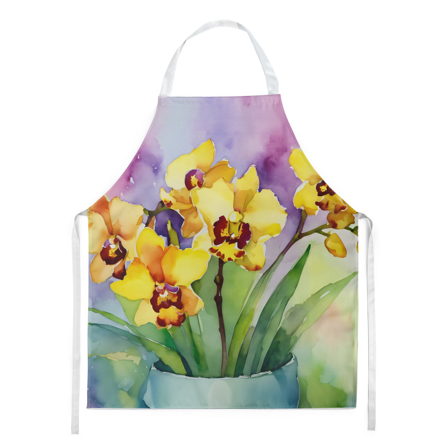 Orchids in Watercolor Apron