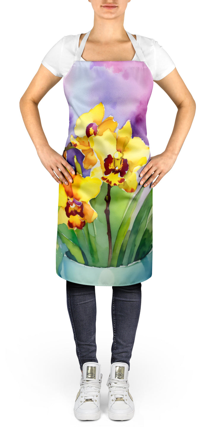 Orchids in Watercolor Apron