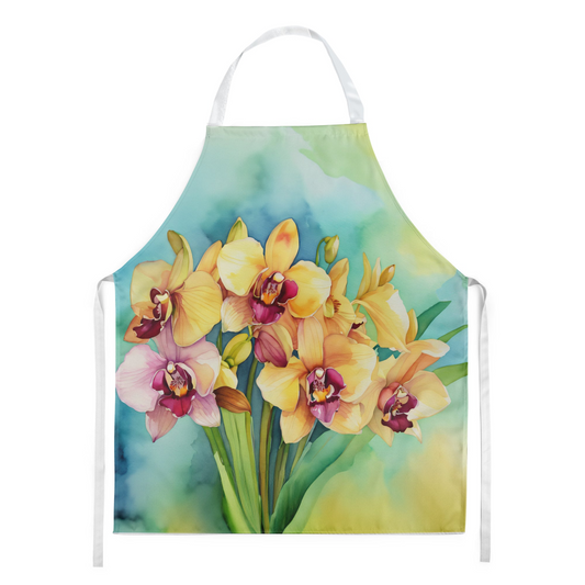 Orchids in Watercolor Apron