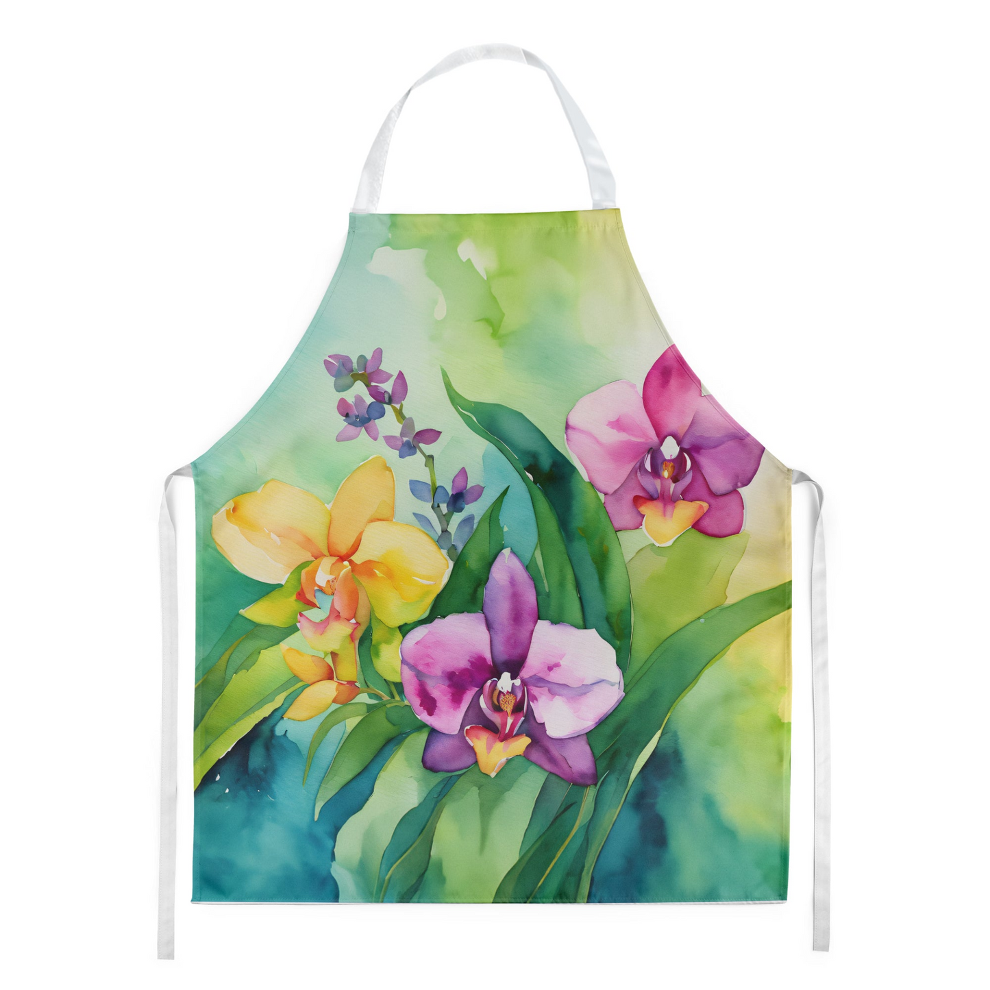 Orchids in Watercolor Apron