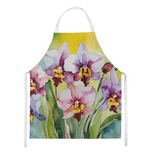 Orchids in Watercolor Apron