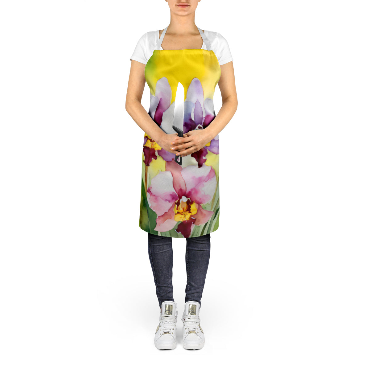 Orchids in Watercolor Apron